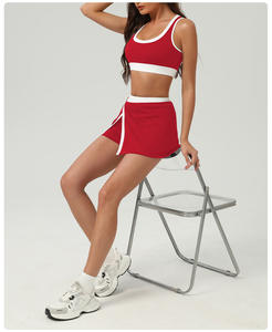 Conjuntos de Falda Mini para Tenis YIYI para Mujer, Conjuntos de <span class=keywords><strong>2</strong></span> Piezas con Falda de Cintura Alta con Abertura Lateral, Tops Cortos Deportivos con Cuello en U para Golf y Entrenamiento - Product Image 5