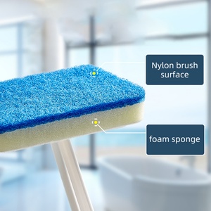 <b>Long</b> <b>Handled</b> Bathtub Brush Household Wall Tile <b>Sponge</b> Brush Replaceable <b>Sponge</b> Head Cleaning Brush - Product Image 3