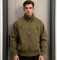 Blouson Bomber Unisexe Vintage Col Roulé en PU Imperméable Coupe-Vent Tactique Streetwear Color Block Automne Prix Bas