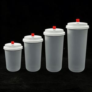 Gobelets jetables écologiques en PP à paroi simple, forme en U, givrés, avec logo personnalisé, 14oz/380ml, 16oz/500ml, 18oz/700ml, qualité alimentaire, numériques - Product Image 1