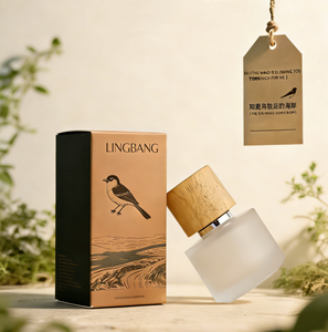 Flacons de parfum ronds en verre <span class=keywords><strong>d</strong></span>époli, flacons de parfum vides personnalisés avec bouchon en <span class=keywords><strong>bois</strong></span>, vente en gros <span class=keywords><strong>d</strong></span>'usine - Product Image 4