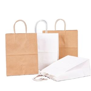Bolsas de Papel Kraft Ecológicas con Logotipo Personalizado, para Comida Rápida, con Asa Retorcida, para Llevar Pasteles y Té - Product Image 3