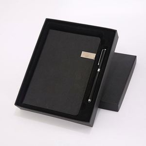 Custom Logo Luxury <b>Refillable</b> Stationery Item Notebook Gift Set Business Office USB Diary Blue Pu Leather A5 Journal With <b>Pen</b> - Product Image 1