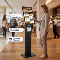 Kiosco de Comida de 21.5 Pulgadas, Kiosco de Pago en Efectivo, Kiosco Automático para Pedidos en Restaurantes, Hoteles y Tiendas, Máquina de Pago Todo en Uno con Windows