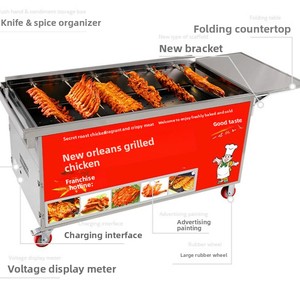 Horno Rotatorio Automático sin Humo para Asar Pollos, Piernas y Alas de Pollo Estilo Orleanés, Barbacoa, Horno de Leña y Carbón - Product Image 4