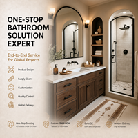 Ensemble de salle de bain moderne de luxe facile à nettoyer, personnalisable OEM, avec vasque, toilettes et baignoire en céramique, pour projets d'appartements et de bâtiments