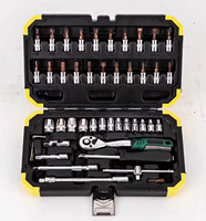Juego de Llaves de Trinquete Profesional de 53 Piezas, de Acero al Cromo Vanadio Verde y Negro, con Estuche de Almacenamiento OEM, Universal para Mecánicos, Reparación de Automóviles y Talleres