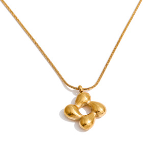 JINYOU 5215 Nuevo Collar con Colgante de Flor Chapado en Oro de Acero Inoxidable, Cadena Fina, Collar Exquisito para Uso Diario - Product Image 1