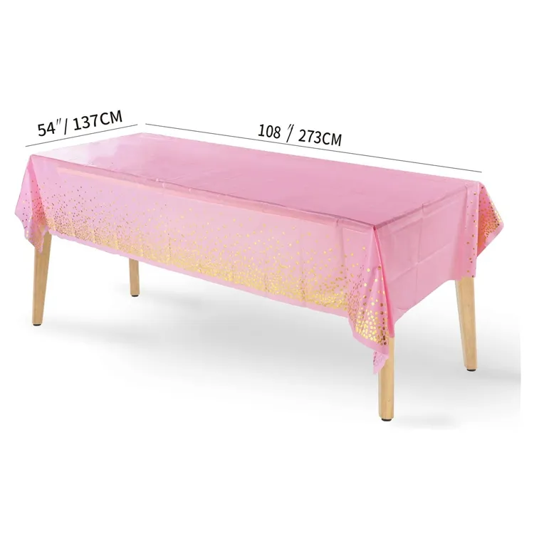 Hot selling products luxury party table cloth plastic disposable table cloths for Birthday and Baby Shower