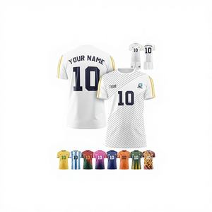 Maillot de football personnalisé de haute qualité, uniforme personnalisé, nom de l'équipe, numéro, logo, 100% polyester, séchage rapide, manches courtes pour shorts - Product Image 1