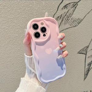Coque de téléphone rose et bleue en forme de cœur pour iPhone 17, protection intégrale pour 16, coque anti-chute pour 15 - Product Image 3