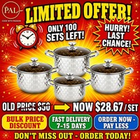 Offre Spéciale – Ensemble de 4 Pièces de Batterie de Cuisine en Céramique Antiadhésive Empilable Classique pour le Marché Africain, Idéal pour les Familles Arabes et Indiennes du Moyen-Orient