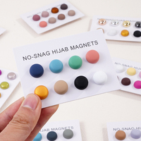Nouveaux Aimants pour Hijab, Boucle Magnétique Plate Colorée, Fixation d'Écharpe Anti-Fuite de Lumière, Broche Multifonctionnelle Tendance Quatre Saisons