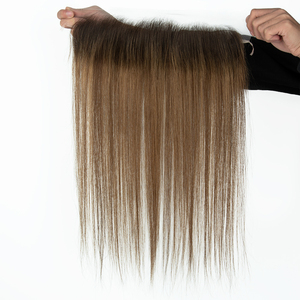 ท็อปเปอร์ผมแท้รัสเซีย Yuanzhen Hairline Front Toppers พร้อมเชือกผูกสำหรับผู้หญิง  ขนาด 13x2 นิ้ว  แบบลูกไม้ด้านหน้า - Product Image 5