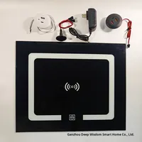 Table de chevet avec chargeur sans fil, haut-parleur Bluetooth, lumière à commande tactile, armoire flottante, accessoires de meubles intelligents