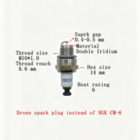Vente en gros de bougies d'allumage Iridium Marshal de haute qualité A6MII pour avion modèle réduit RC, drone, moteur à essence, au lieu de NGK 5812 CM-6