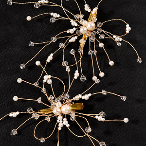 Nouvelle barrette en cristal avec perle blanche, style tendance, pour <span class=keywords><strong>cheveux</strong></span> courts, coiffure de <span class=keywords><strong>mariée</strong></span>, <span class=keywords><strong>accessoire</strong></span> de robe de <span class=keywords><strong>mariée</strong></span>, bijoux, accessoires de fête - Product Image 2