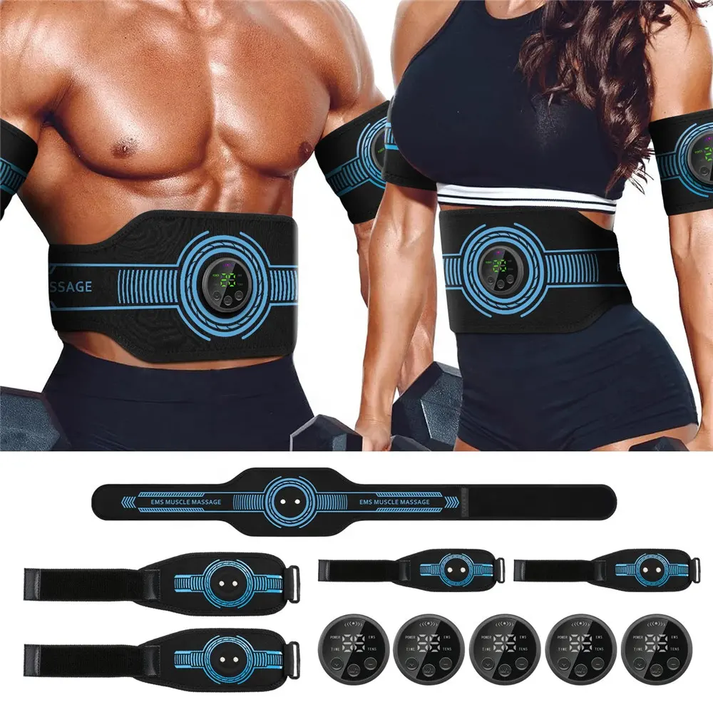 Nouveau modèle 10 coussinets tonifiant unité de gymnastique Ems entraîneur musculaire abdominal stimulateur de Massage bras jambe ceinture minceur ceinture perte de poids