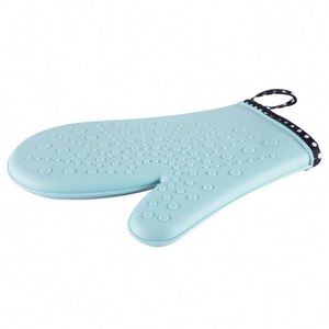 ถุงมือซิลิโคนกันความร้อนแบบสั้นสำหรับอบขนม ถุงมือผ้าฝ้ายสองนิ้วแบบหนาสำหรับเตาอบไมโครเวฟและครัว - Product Image 1