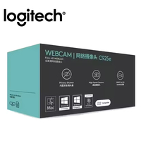 Logitech C925e 1080P Webcam Bisnis Asli dengan Koreksi Cahaya RightLight 2, Mikrofon Stereo, Sudut Lebar, Kamera Web USB