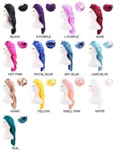 GTOP Bonnet de nuit en satin long personnalisé avec logo, à bouton, haute élasticité, pour soins capillaires, chimiothérapie, voyage, unisexe - Product Image 6