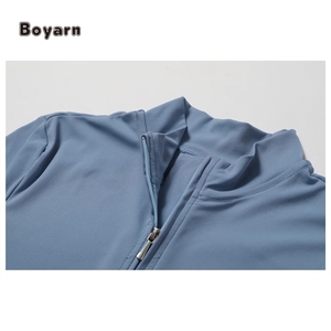 จั๊มสูทกีฬาผ้าสแปนเด็กซ์/ ไนลอนระบายอากาศได้ดีมีซิปครึ่งตัวสำหรับเล่นโยคะยิมวิ่ง-ใส่ออกกำลังกายได้ทุกฤดู - Product Image 5