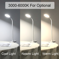 Lampe USB portable pour soins des yeux Lampe à pince flexible Lampe de chevet Lampe de lecture led à intensité variable Lampe de table Lampe de nuit de bureau