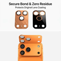Protection d'objectif de téléphone ultra-fine en verre trempé anti-traces de doigts, installation facile, pour 17 Pro Max, saphir 9H, vente en gros