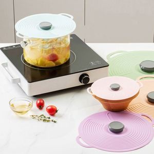 Couvre-aliments extensibles réutilisables en silicone antibactérien et écologique, universels pour bols, casseroles et poêles, étanches, compatibles four - Product Image 4