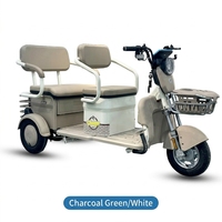 Tricycle électrique haute performance pour adultes, durable, à carrosserie ouverte, 2 places, pour les trajets quotidiens