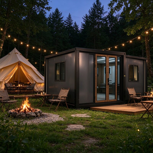 Maison conteneur pliable préfabriquée moderne 20FT à double aile extensible, respirante, de style Mid-Century, haut de gamme, pour usage hôtelier 1 - Product Image 1