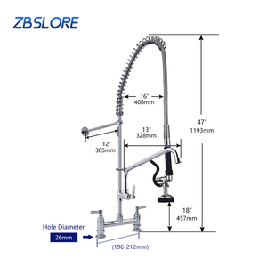 China Factory Water Saving Long Neck Spring Brass Sink Water Mixer Tap Pull Down Sprayer Deck Mount Kitchen Faucet