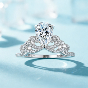 Factory Price S925 Sterling Silver Rhodium Fashion Jewelry <b>Rings</b> Pear Cut Cubic Zirconia Promise <b>Ring</b> Women's Anniversary Party - Product Image 3
