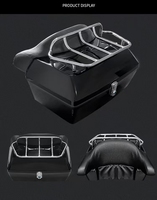 Grande boîte de queue électrique de 48L avec étagère, coffre de moto à dos souple, boîtes de queue de moto