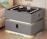 Chevet intelligent de luxe Wayon avec recharge sans fil et haut-parleur Bluetooth, table de chevet moderne à LED pour chambres à coucher haut de gamme