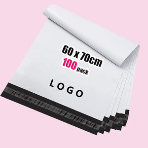 Bolsas de Envío y Embalaje Resistentes con Adhesivo Fuerte, Personalizadas al por Mayor, 60x70cm, 100 Unidades, Blancas, Grosor de 0.5 Mil, con Grabado/Relieve, GTU WHKD101 - Product Image 1