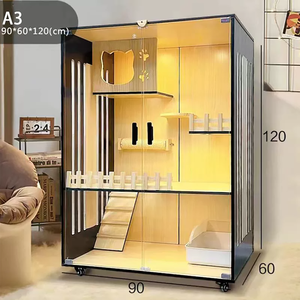 Villa per Gatti in Legno, Gabbia per Gatti, Armadio per Gatti, Casa per Gatti, Grande Mansion per Gatti a Due o Tre Piani, Castello per Gatti, Armadio per <span class=keywords><strong>Animali</strong></span> Domestici - Product Image 1