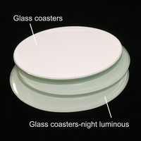 Sous-verre transparent rond en verre trempé personnalisé avec sublimation Vente en gros de sous-verre pour bar disco thé vin café boisson
