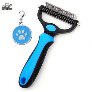 Peigne de démêlage double face en acier inoxydable Épilateur flottant efficace Chiens Chats Pet Bain Brosse <span class=keywords><strong>Noeud</strong></span> Cutter Toilettage - Product Image 1
