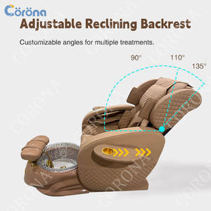 Sillón de Pedicura de Lujo para Spa de Pies con Masaje Eléctrico, Respaldo Ajustable y Sin Tuberías para Salón de Uñas - Product Image 6