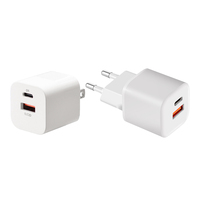 Mini chargeur mural double port 38W PD 20W + QC3.0 18W, adaptateur de charge rapide, chargeur USB de type C portable pour iPhone Android