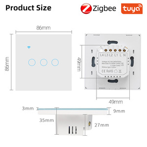 สวิตช์อัจฉริยะ Tuya Zigbee ขนาด 86 มม. พร้อมระบบควบคุมด้วยเสียงสำหรับระบบอัตโนมัติภายในบ้าน - Product Image 1