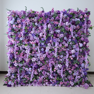 M42 5D Pared de flores de seda enrollable <span class=keywords><strong>Lila</strong></span> Pared de flores moradas Pared de flores artificiales telón de fondo para eventos de boda decoración de fondo - Product Image 4