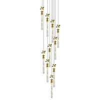 Lustre à colonne en cristal à bulles LED minimaliste pour villa et maisons en duplex Finition de luxe pour escaliers en colimaçon Tailles de lampe moyennes