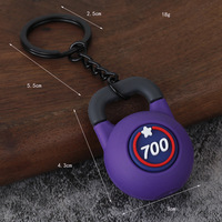 Porte-clés créatif en alliage de zinc, design mignon, série fitness, haltères et barres, H-0614, pour accrocher au sac à dos