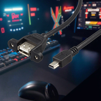 Benutzer definierte hochwertige 50cm Mini-USB-Stecker Typ USB 2.0 Buchse Verlängerung kabel Schrauben Flach 3m Handy USB-Kabel