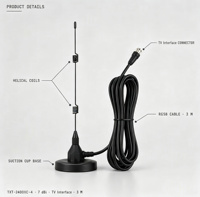 Antenne 2,4 GHz 7dBi hélicoïdale à base magnétique, câble RG58 de 3 m, connecteur d'interface TV 2400-2485 MHz pour WiFi sans fil AV
