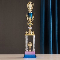 Piala Trofi Plastik Berlapis Emas Kustom Terlaris untuk Pertandingan Bola Basket SZ05 Ukuran L