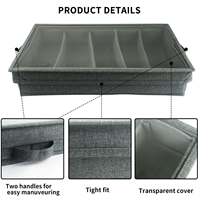 Boîte de rangement pour couverts avec couvercle en PVC, 5 compartiments, pliable, boîte de rangement pour ustensiles, boîte de rangement pour couverts