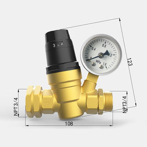 Válvula de Control de Flujo de Agua de Latón (1/2\", 3/4\", 1\") Válvula de Equilibrio de Presión para Sistema de Control de Fluidos de Agua - Regulación Precisa de Presión - Product Image 3